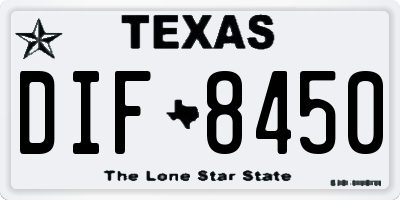 TX license plate DIF8450