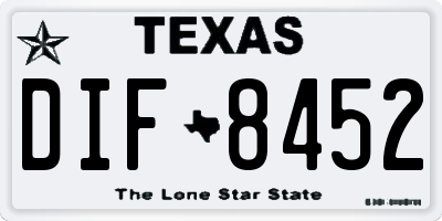 TX license plate DIF8452