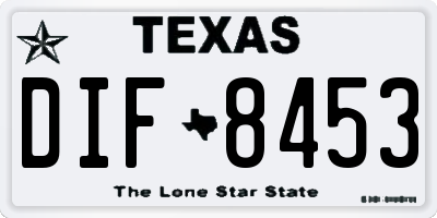 TX license plate DIF8453