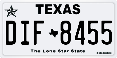 TX license plate DIF8455