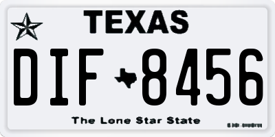 TX license plate DIF8456