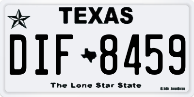 TX license plate DIF8459