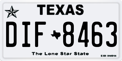 TX license plate DIF8463