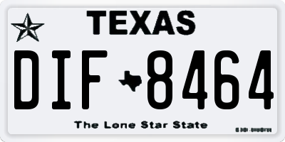 TX license plate DIF8464
