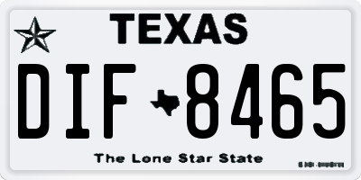 TX license plate DIF8465