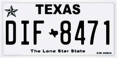 TX license plate DIF8471