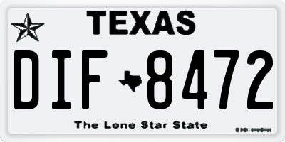 TX license plate DIF8472