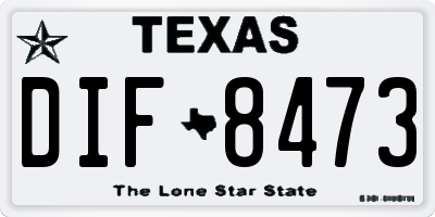 TX license plate DIF8473