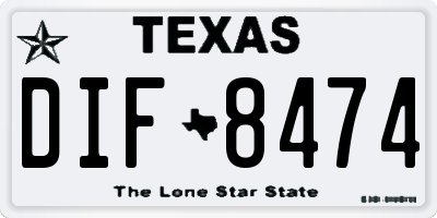 TX license plate DIF8474