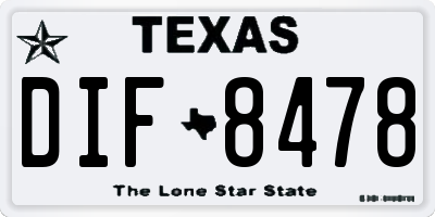 TX license plate DIF8478