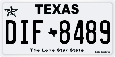 TX license plate DIF8489
