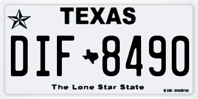 TX license plate DIF8490