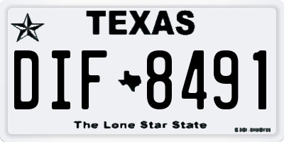 TX license plate DIF8491