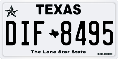 TX license plate DIF8495