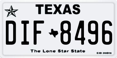 TX license plate DIF8496