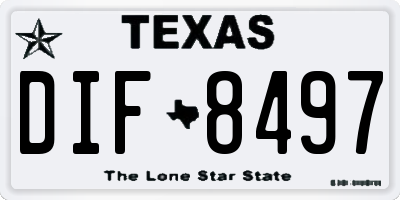 TX license plate DIF8497
