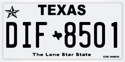 TX license plate DIF8501