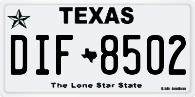 TX license plate DIF8502
