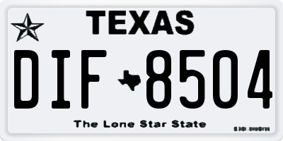 TX license plate DIF8504