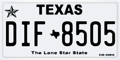 TX license plate DIF8505