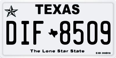 TX license plate DIF8509