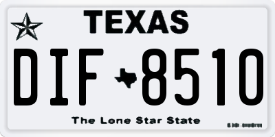 TX license plate DIF8510