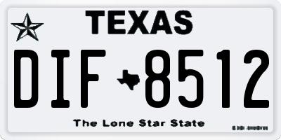 TX license plate DIF8512