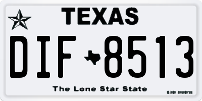 TX license plate DIF8513