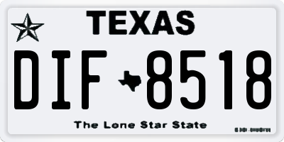 TX license plate DIF8518