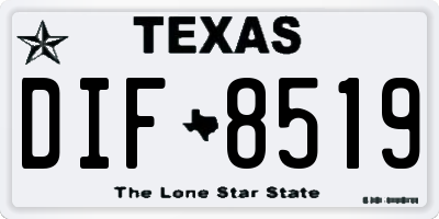 TX license plate DIF8519