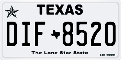 TX license plate DIF8520