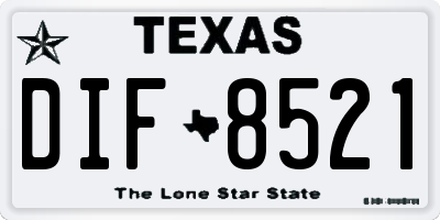 TX license plate DIF8521