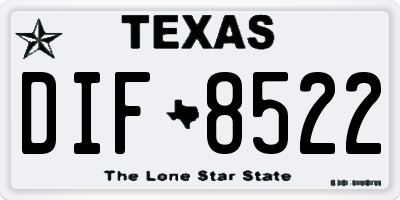 TX license plate DIF8522