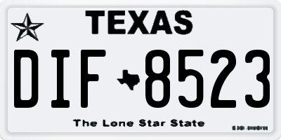 TX license plate DIF8523