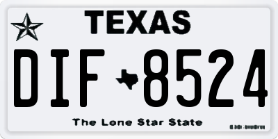 TX license plate DIF8524