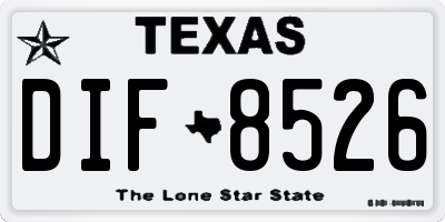 TX license plate DIF8526
