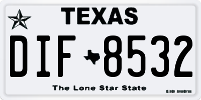 TX license plate DIF8532
