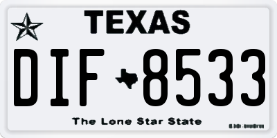 TX license plate DIF8533