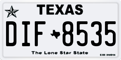 TX license plate DIF8535