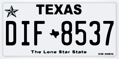 TX license plate DIF8537