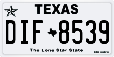 TX license plate DIF8539