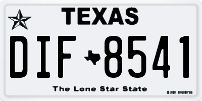 TX license plate DIF8541