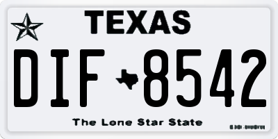 TX license plate DIF8542