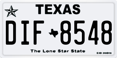 TX license plate DIF8548