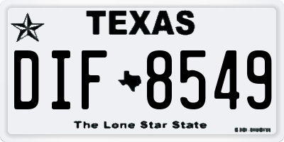 TX license plate DIF8549