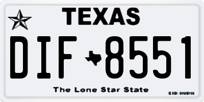 TX license plate DIF8551