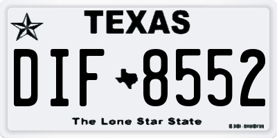 TX license plate DIF8552