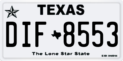 TX license plate DIF8553
