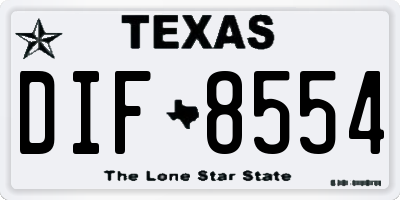 TX license plate DIF8554