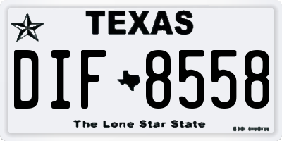 TX license plate DIF8558